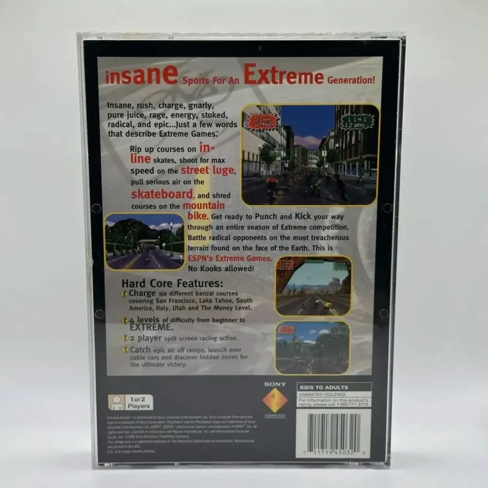 ESPN Extreme Games (Sony PlayStation 1, 1995) Long Box CIB W/Registration Card